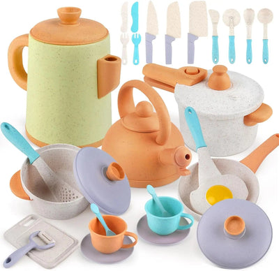 Pretend Play Cookware Kitchen Toy Set for Kids 2- 6 Years Old
