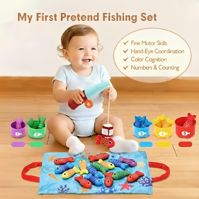 TinyCatch™ Montessori Fishing & Sorting Set - Keeps Toddlers Busy While Learning Colors & Counting
