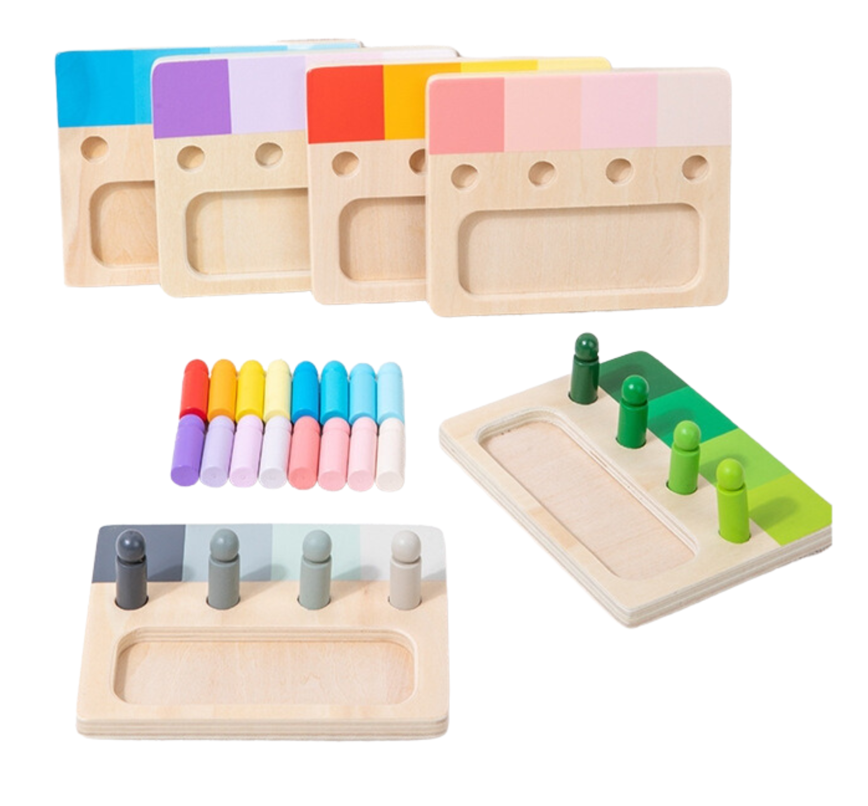 Gradient Colour Pegs Matching Palette Sets