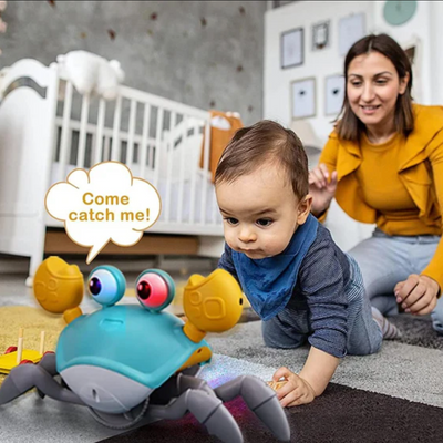 Fidtoy Crawling Interactive Baby Toy with Lights Music USB Rechargeable Tummy Time Toy