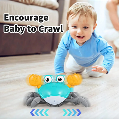 Fidtoy Crawling Interactive Baby Toy with Lights Music USB Rechargeable Tummy Time Toy