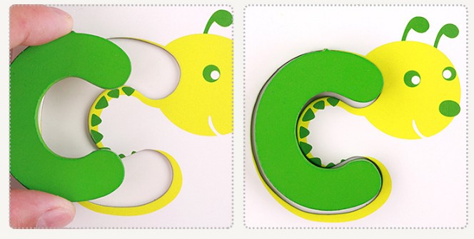 Wooden Learning Card 26 Alphabets English letters and Pictures, great gift for Birthday