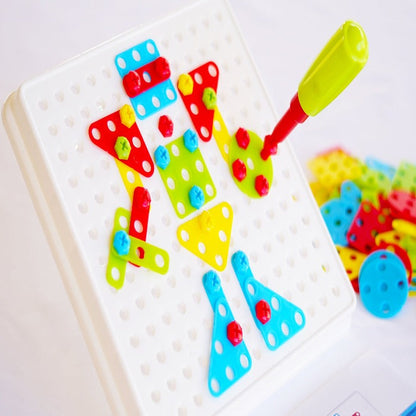 310PCS Creative Mosaic Electronic Kit with Electronic Drill- Fine motor skills toys