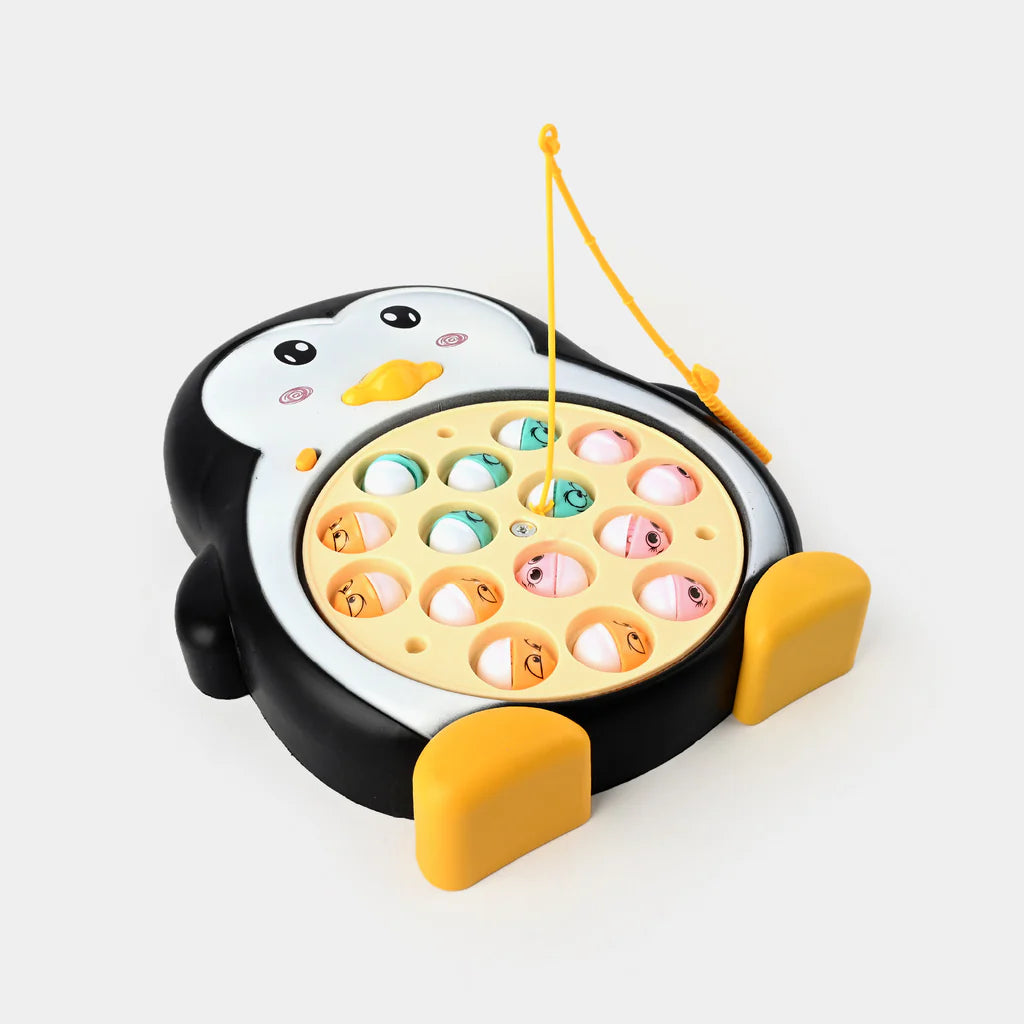 Fidtoy Penguin Fishing Electric and Music Play Set Interactive Rotating Fish Catching Game for Kids Ages 3-6