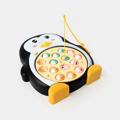 Fidtoy Penguin Fishing Electric and Music Play Set Interactive Rotating Fish Catching Game for Kids Ages 3-6