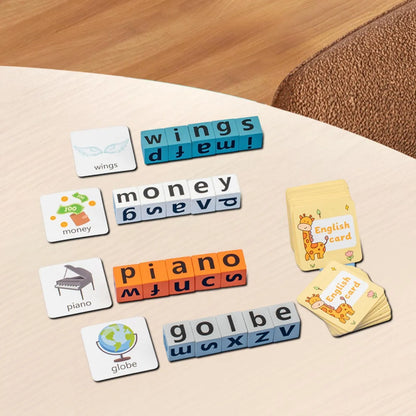 Wooden Spelling Blocks Game - 2 to 4 Players