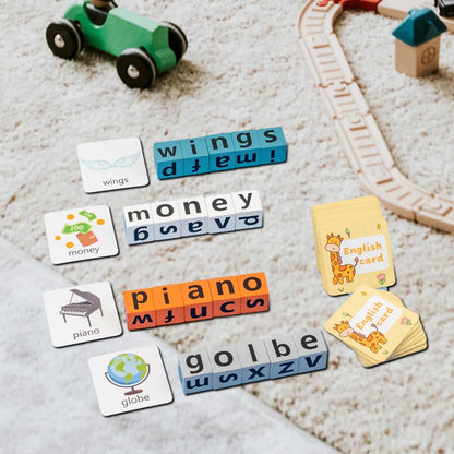 Wooden Spelling Blocks Game with Buzzer 2 to 4 Players - 584