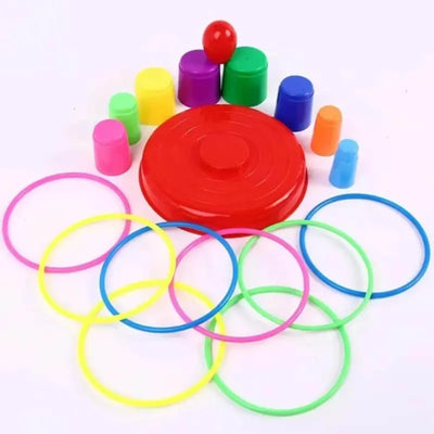 Jeu d'anneaux Fidtoy Toss and Catch – Jouet d'activité familiale intérieure et extérieure