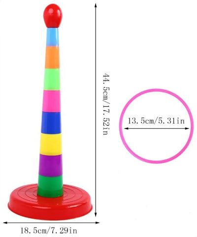 Jeu d'anneaux Fidtoy Toss and Catch – Jouet d'activité familiale intérieure et extérieure