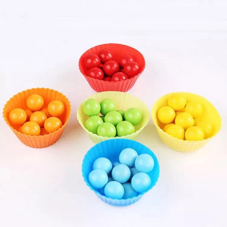 Wooden Beads Counting and Sorting Game - Montessori Educational Toys