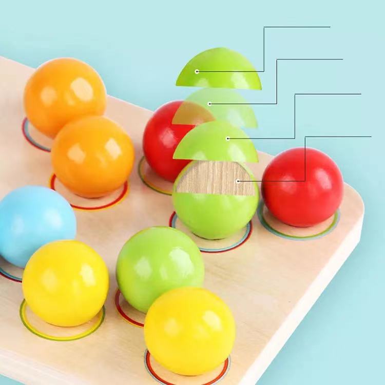 Wooden Beads Counting and Sorting Game - Montessori Educational Toys