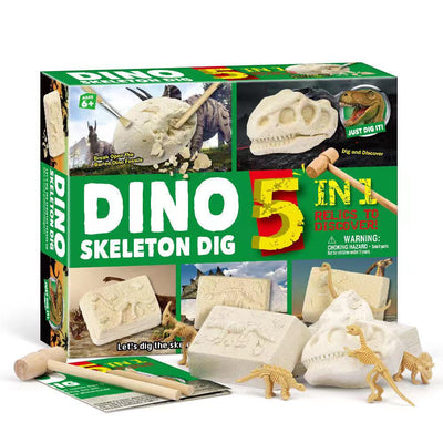 STEM Niños Kit de excavación Tesoro Pirata / Excavación de esqueleto de dinosaurio 5 en 1 - Juguetes de motricidad fina