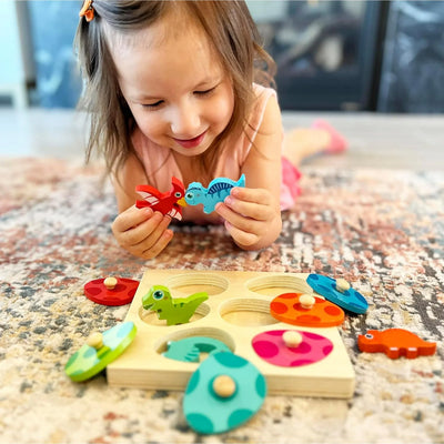 Fidtoy Dino Hatch and Match Puzzle for Toddlers 2+