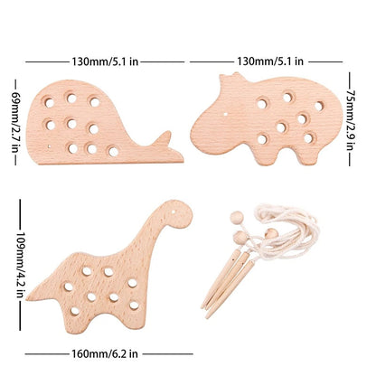 Wooden Threading Animal Board