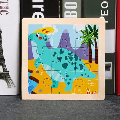 Fidtoy Dinosaur Wooden Puzzle – Educational Toy for Kids, Montessori-Inspired Learning & Fine Motor Development