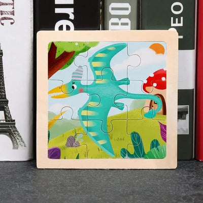 Fidtoy Dinosaur Wooden Puzzle – Educational Toy for Kids, Montessori-Inspired Learning & Fine Motor Development