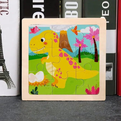 Fidtoy Dinosaur Wooden Puzzle – Educational Toy for Kids, Montessori-Inspired Learning & Fine Motor Development