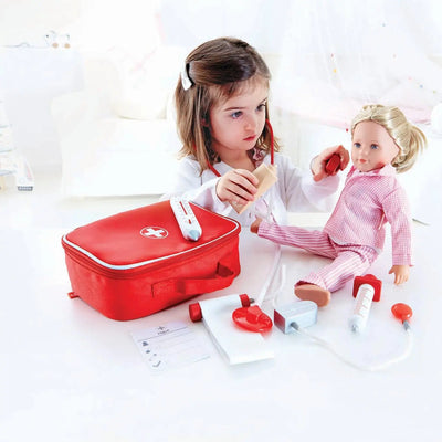 Fidtoy Kit de Juego de Médico de Madera para Niños, Juguete Médico para Juego de Rol