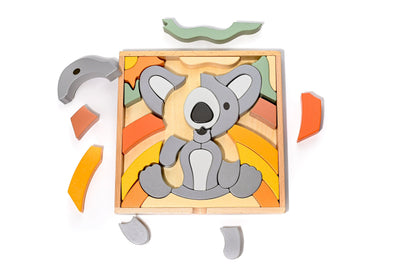 Kirra the Koala Abstract Building Block Puzzle / Home Decor Display