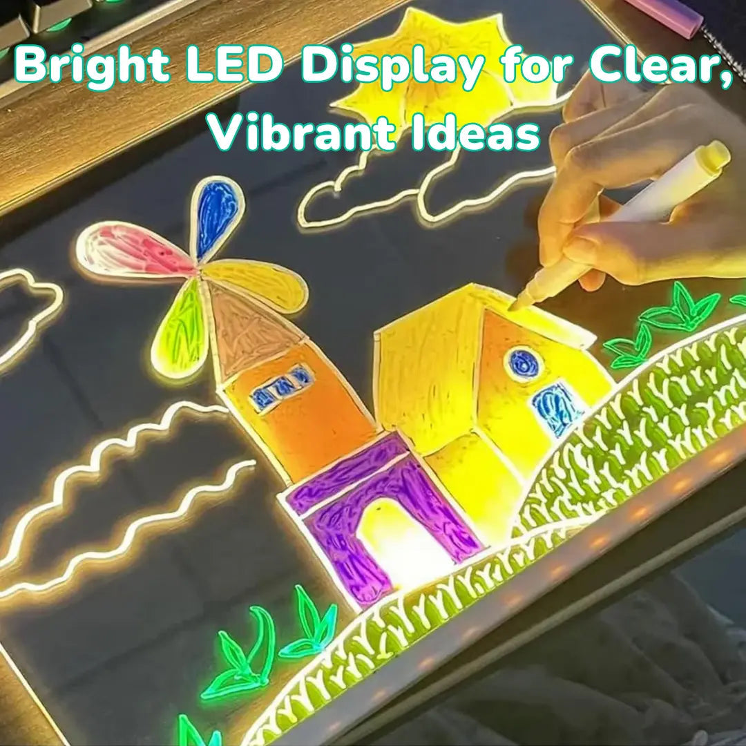 Fidtoy LED Drawing Pad for Kids – Colorful Light-Up Tracing Board for Creative Art, Travel & Home