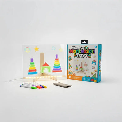 Fidtoy LED Drawing Pad for Kids – Colorful Light-Up Tracing Board for Creative Art, Travel & Home
