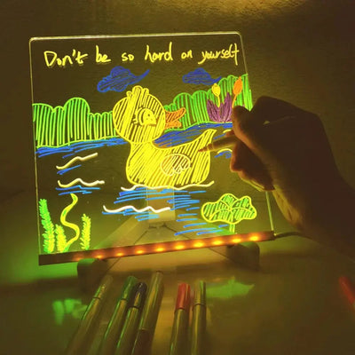 Fidtoy LED Drawing Pad for Kids – Colorful Light-Up Tracing Board for Creative Art, Travel & Home