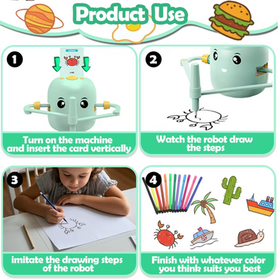 Robot de dibujo Fidtoy para niños – Juguete para aprender a dibujar paso a paso