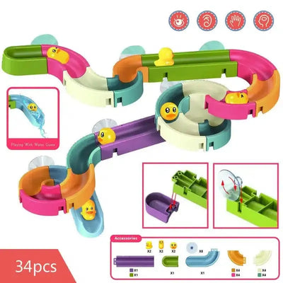 Fidtoy Duck Suction Cup Bathtub Tobogan Toy – Interactive Bath Toys for Toddlers