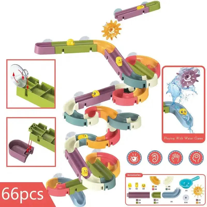 Fidtoy Duck Suction Cup Bathtub Tobogan Toy – Interactive Bath Toys for Toddlers