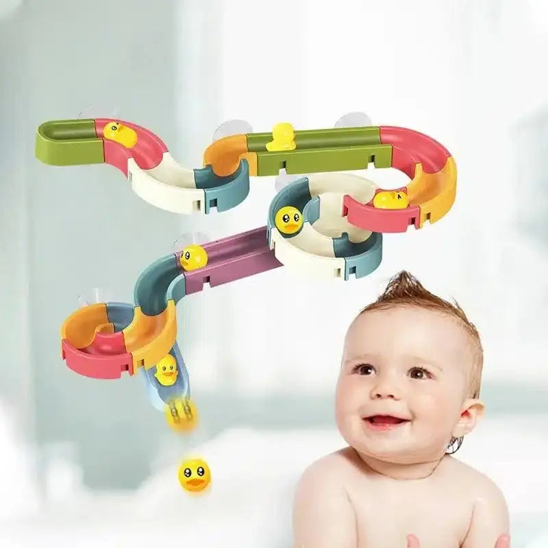 Fidtoy Duck Suction Cup Bathtub Tobogan Toy – Interactive Bath Toys for Toddlers
