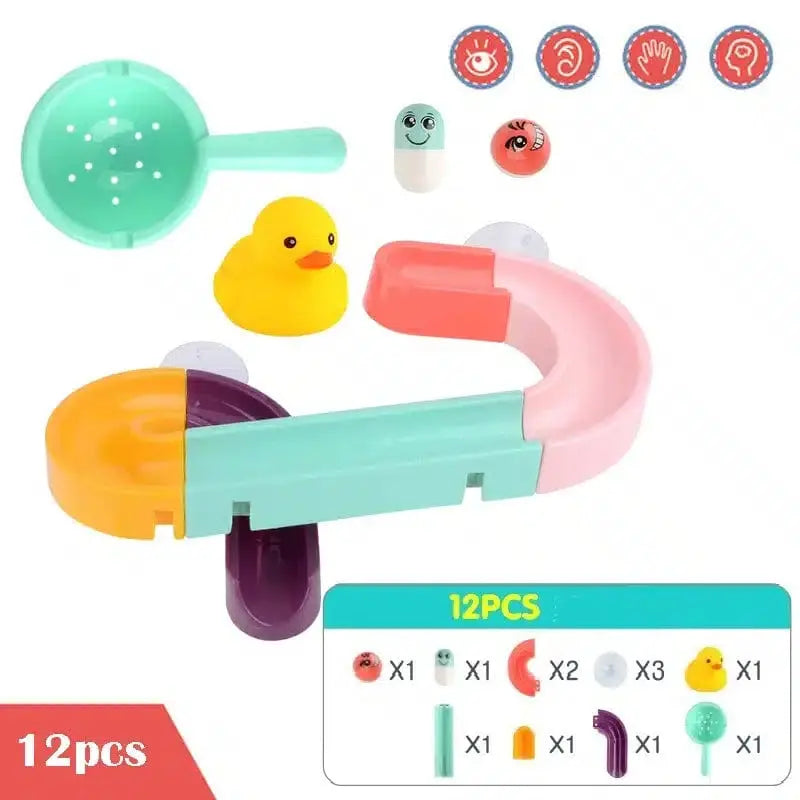 Fidtoy Duck Suction Cup Bathtub Tobogan Toy – Interactive Bath Toys for Toddlers