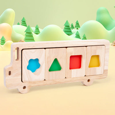 Fidtoy Wooden Shape and Number Learning Board – Montessori Toy for Toddlers 0-3