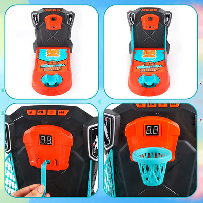 Mini Panier de Basket pour Enfants, Jeu de Tir, Jouet, Cible, Intérieur/Extérieur, Taille Bureau, Terrain de Basket Mobile, Panier, Lumière et Score