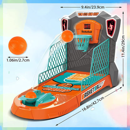 Kids Mini Basketball Hoop Shooting Target Game Toy Indoor Outdoor Desktop Table Sized Basketball Court Moveable Basket Light and Score