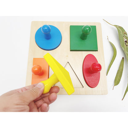 Montessori Easy Grip First Geometric Shape Puzzle Board Knob Geo Puzzle