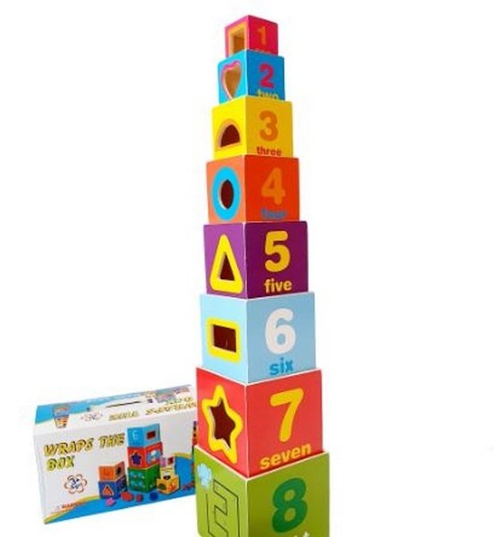 Extrokids Wooden Number Stacker Wraps the box - EKT1690
