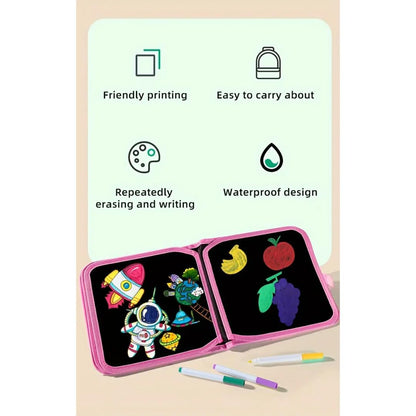 Erasable Drawing Book 3 Coloured Pen 2 Wet Wipe - EKSS0199