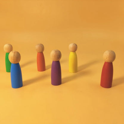 Extrokids 6 pcs Rainbow Peg Dolls Set EKT1489