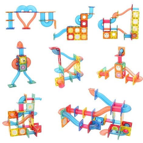 Extrokids Magnetic Tiles Pipeline Building Blocks 118 Pcs - EKT1845