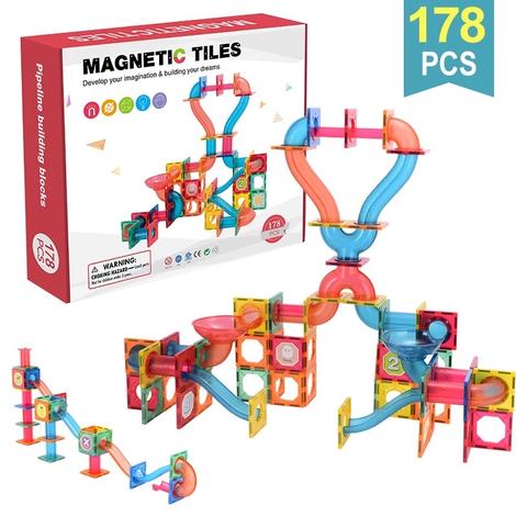 Extrokids Magnetic Tiles Pipeline Building Blocks 178 Pcs - EKT1846