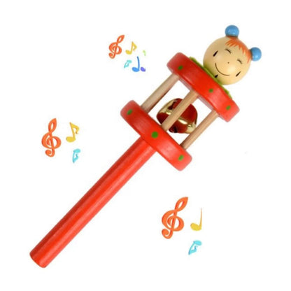 Wooden Cage Rattle | Sensory Toy for Infants (One Random Color Shipped)