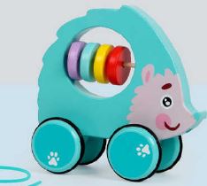 Wooden porcupine Pull along - EKT2132