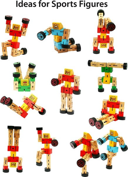 Wooden Robot Transformer - 2-in-1 Action Figure & Vehicle (Random Color Shipped)
