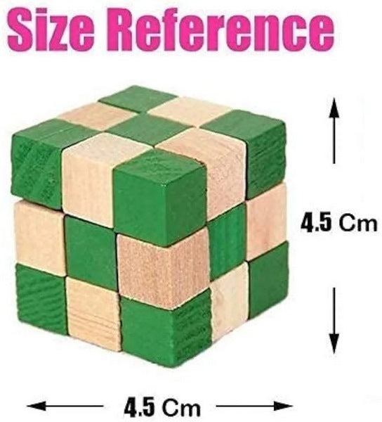 Wooden Rubiks Model | Eco-Friendly Snake Cube Twist Puzzle Toy
