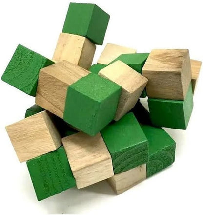 Wooden Rubiks Model | Eco-Friendly Snake Cube Twist Puzzle Toy