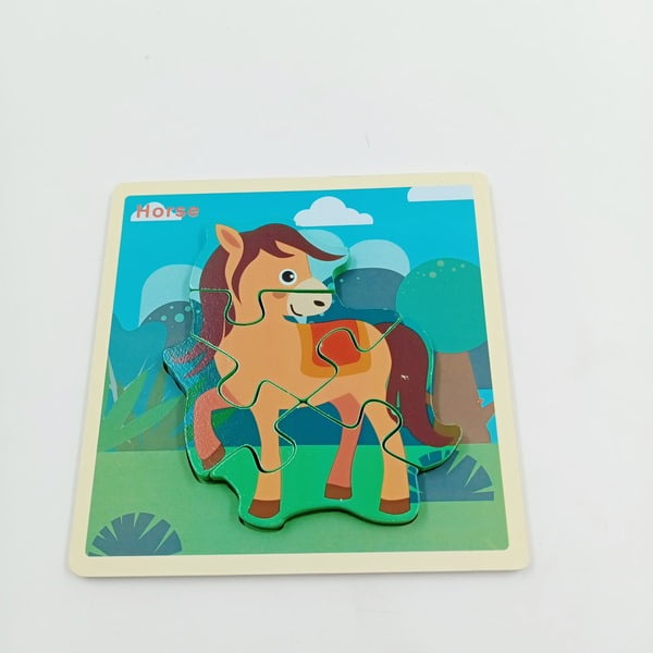 Wooden Chunky Jigsaw Puzzle with name for kids -1 PC RANDOM DESIGN WILL BE SHIPPED- EKT2362