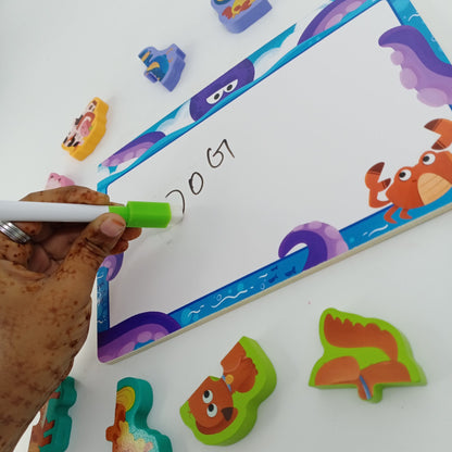 Wooden Puzzles writing board - great for learning - Domestic Animals - EKT2394