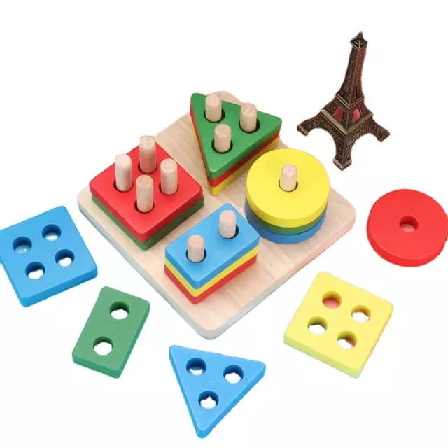 Wooden Shape sorter - colorfull for kids - EKT2414