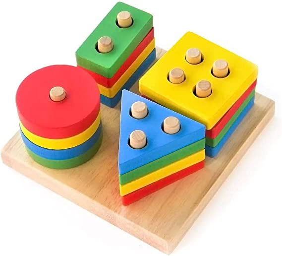 Wooden Shape sorter - colorfull for kids - EKT2414