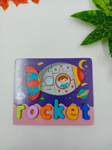 Wooden Zigsaw Puzzle Rocket - EKT2622